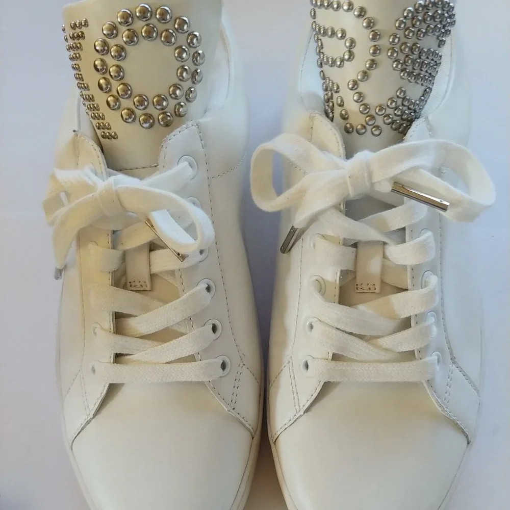 Michael Kors Mindy White Leather Studded Sneaker